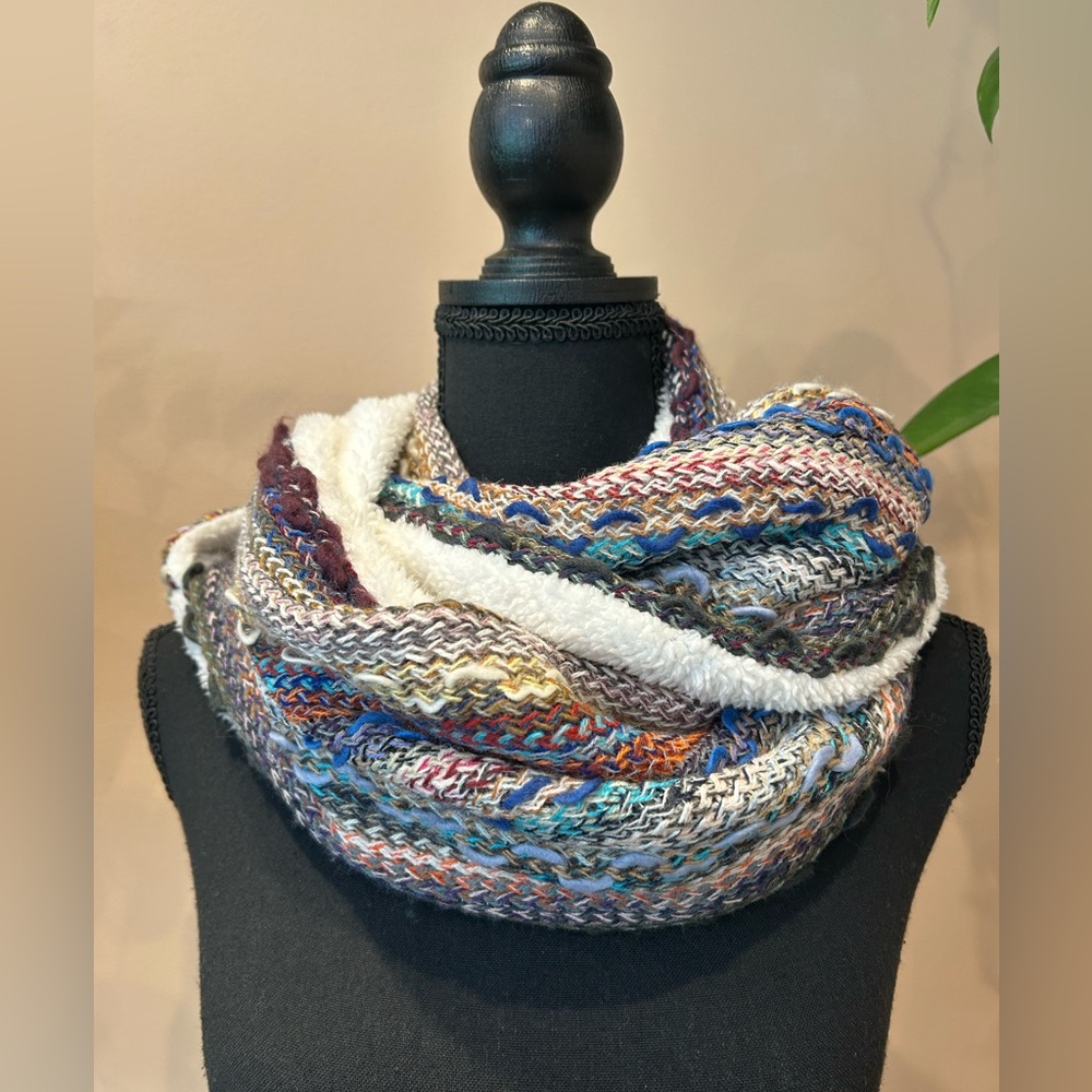 Colorful Knit Scarf with Pockets